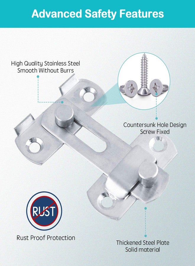 Wapodeai Door Latch Premium Stainless Steel Gate Latches, Suitable for Barn Door Latch, Household, Bathroom, Outdoor, Garage, Primary Colors. - Image 3